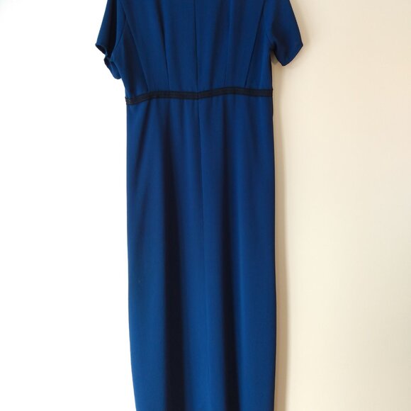 Amish Mennonite Cape Dress 40"B 32"W Blue with Black Lace Modest - Picture 9 of 10